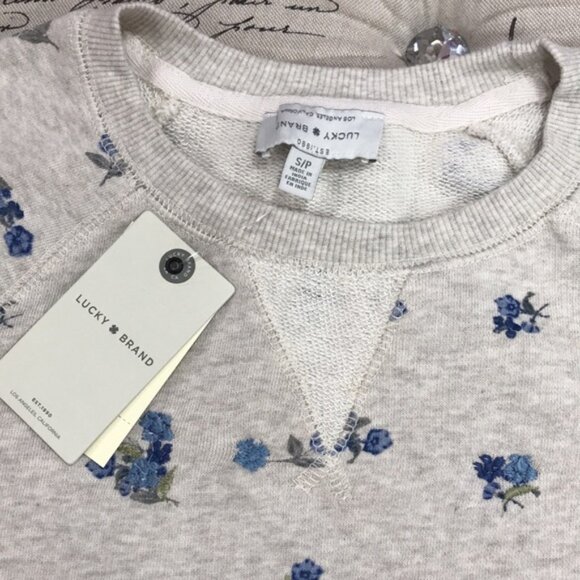 Lucky Brand Allover Embroidered Sweatshir - Picture 2 of 7